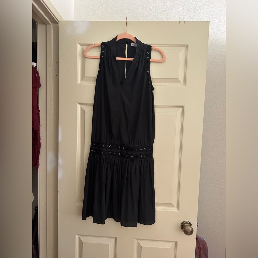 Ramy brook black silk mini dress